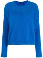 High By Claire Campbell Fuzzy Sweatshirt - Blue