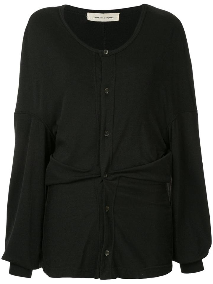 Comme Des Garçons Vintage Ruched Long-sleeve Cardigan - Black