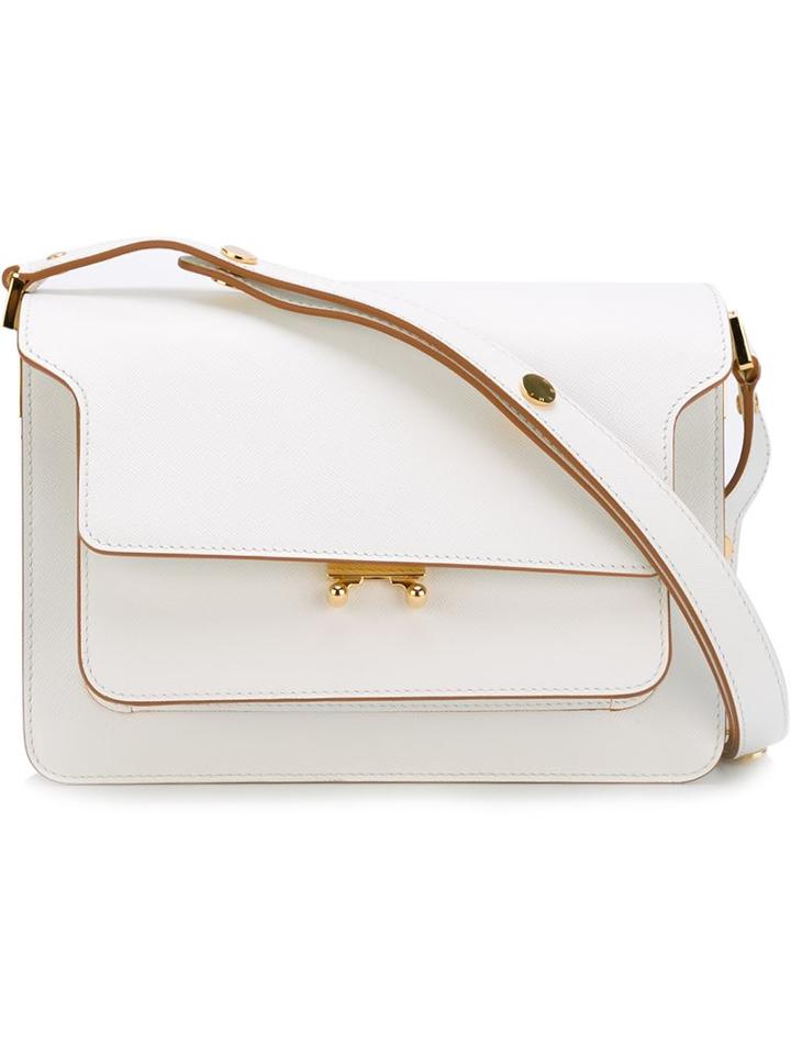 Marni 'metal Trunk' Shoulder Bag, Women's, White, Calf Leather