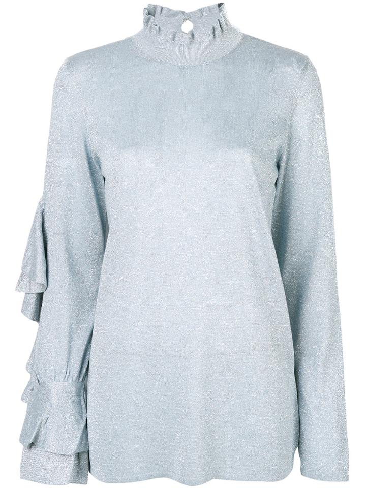 Circus Hotel Ruffled Glitter Jumper - Blue