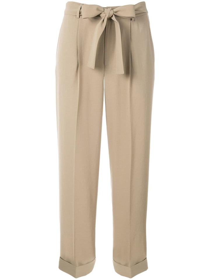 Knott Cropped Belted Trousers - Neutrals