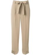 Knott Cropped Belted Trousers - Neutrals
