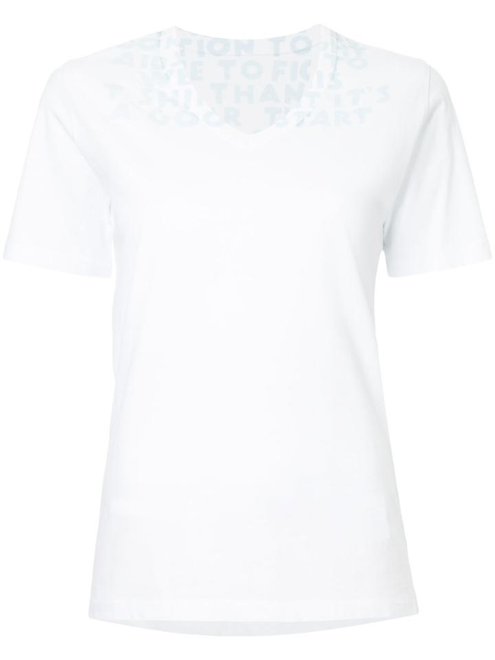 Mm6 Maison Margiela V-neck Printed T-shirt - White
