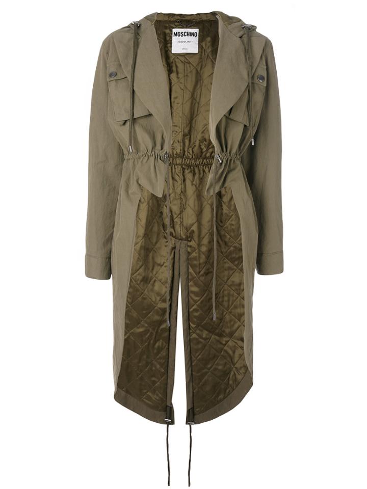 Moschino Drop Tail Hem Parka - Green