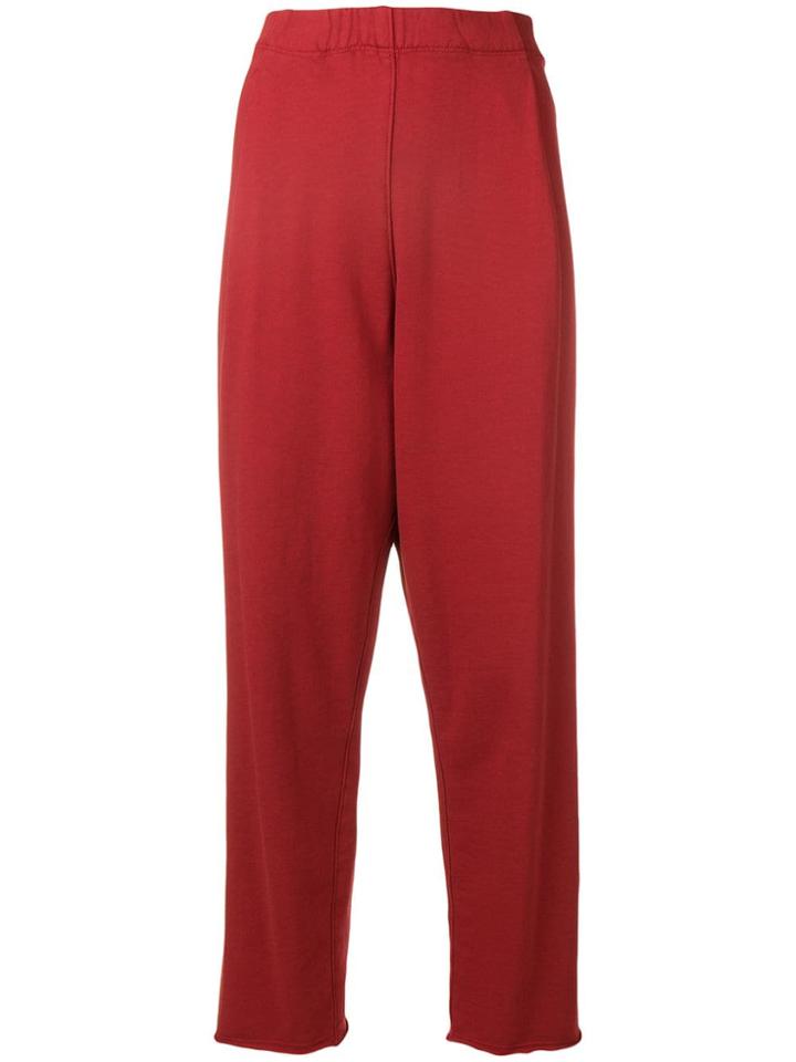 Raquel Allegra Cropped High Waisted Trousers - Red