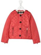 Burberry Kids Quilted Collarless Jacket, Girl's, Size: 10 Yrs, Yellow/orange