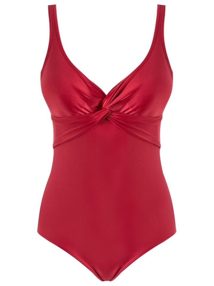 Lygia & Nanny V-neck Swimsuit, Women's, Size: 44, Red, Polyamide/spandex/elastane