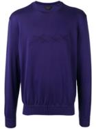 Ermenegildo Zegna Xxx Logo Embroidered Sweatshirt - Purple