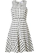 Derek Lam 10 Crosby Checked Flared Dress, Women's, Size: 2, Black, Cotton/polyamide/polyester