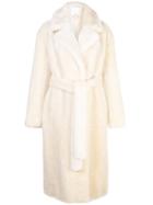 Tibi Faux Fur Oversized Trench - Neutrals
