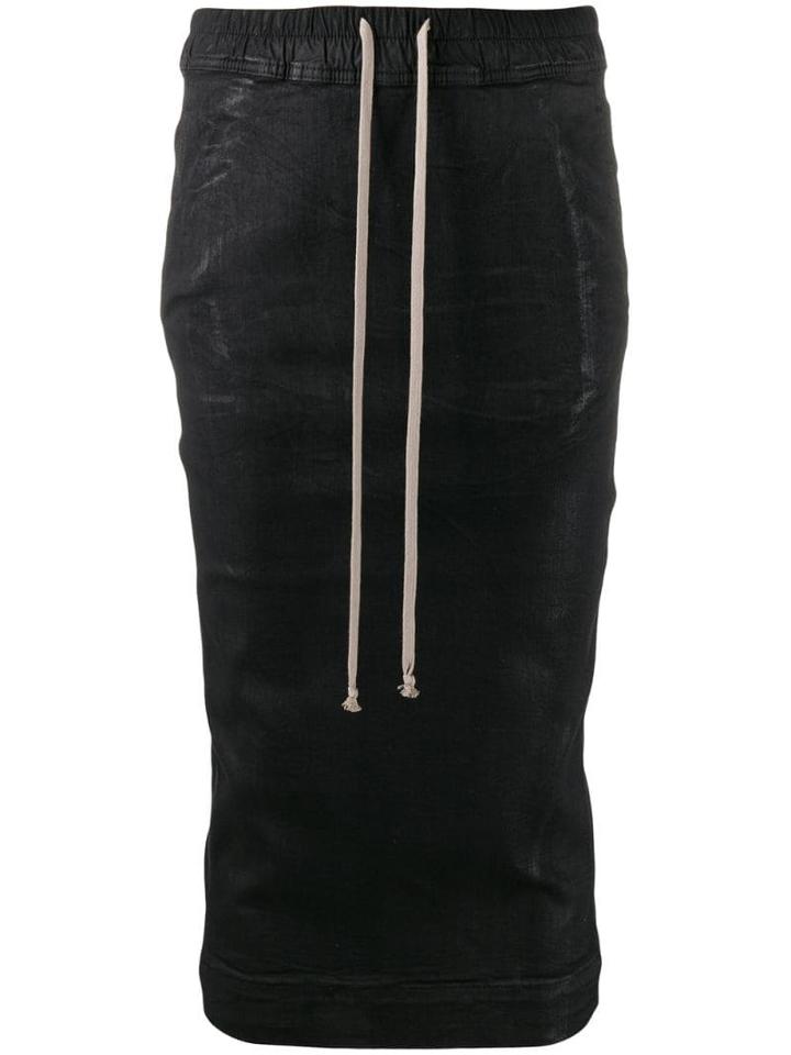 Rick Owens Drkshdw Fitted Drawstring Skirt - Black
