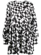 Msgm Geometric Print Short Dress - White