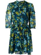 Saloni Floral Short Dress - Blue