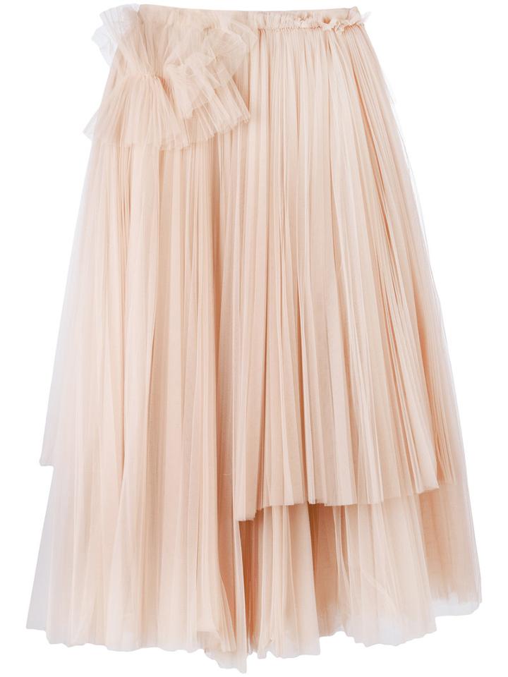 Rochas - Pleated Layered Skirt - Women - Polyamide - 40, Nude/neutrals, Polyamide