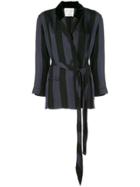 Forte Forte Striped Wrap Jacket - Black