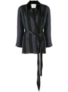 Forte Forte Striped Wrap Jacket - Black