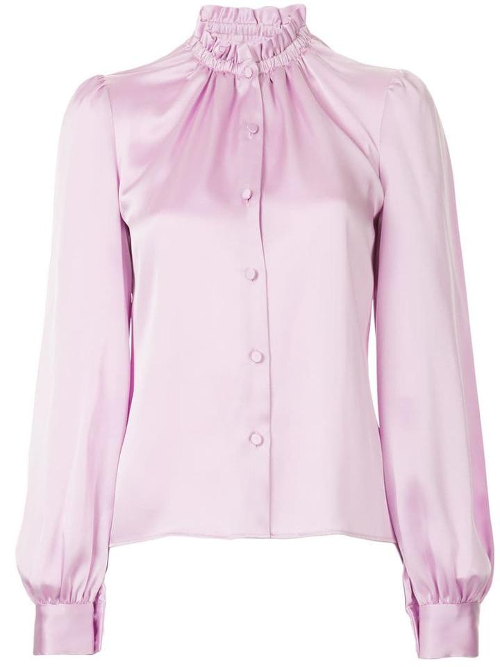 Co Ruched Neck Shirt - Pink