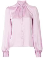 Co Ruched Neck Shirt - Pink