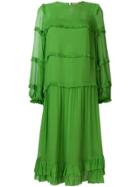 No21 Longsleeved Ruffle Dress - Green