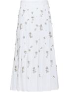 Prada Floral Embellished Skirt - White
