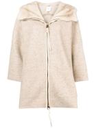 Agnona Hooded Knit Jacket - Neutrals