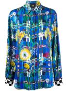 Cavalli Class Loose-fit Printed Shirt - Blue