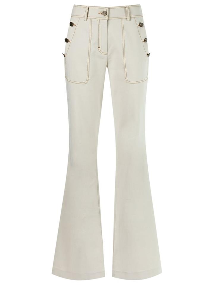 Talie Nk Flared Trousers, Women's, Size: 42, White, Viscose/cotton/spandex/elastane