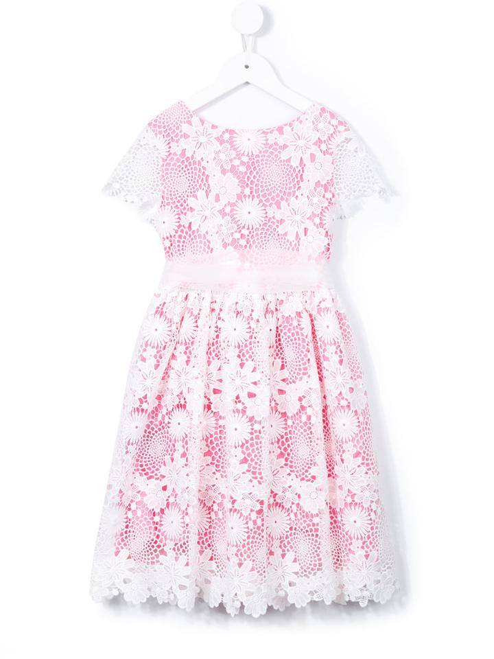 Charabia Broderie Anglaise Dress, Girl's, Size: 6 Yrs, Pink/purple