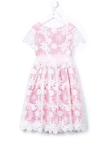 Charabia Broderie Anglaise Dress, Girl's, Size: 6 Yrs, Pink/purple