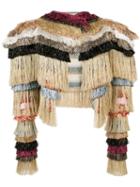 Vivienne Westwood Anglomania Metallic Fringed Cropped Jacket