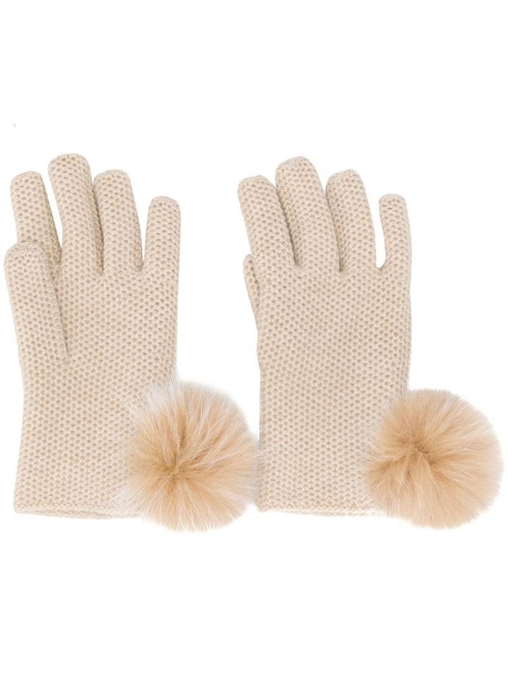 Loro Piana Short Knitted Gloves - Neutrals