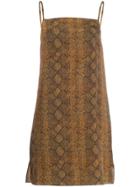 Rokh Spaghetti Strap Snake Dress - Neutrals