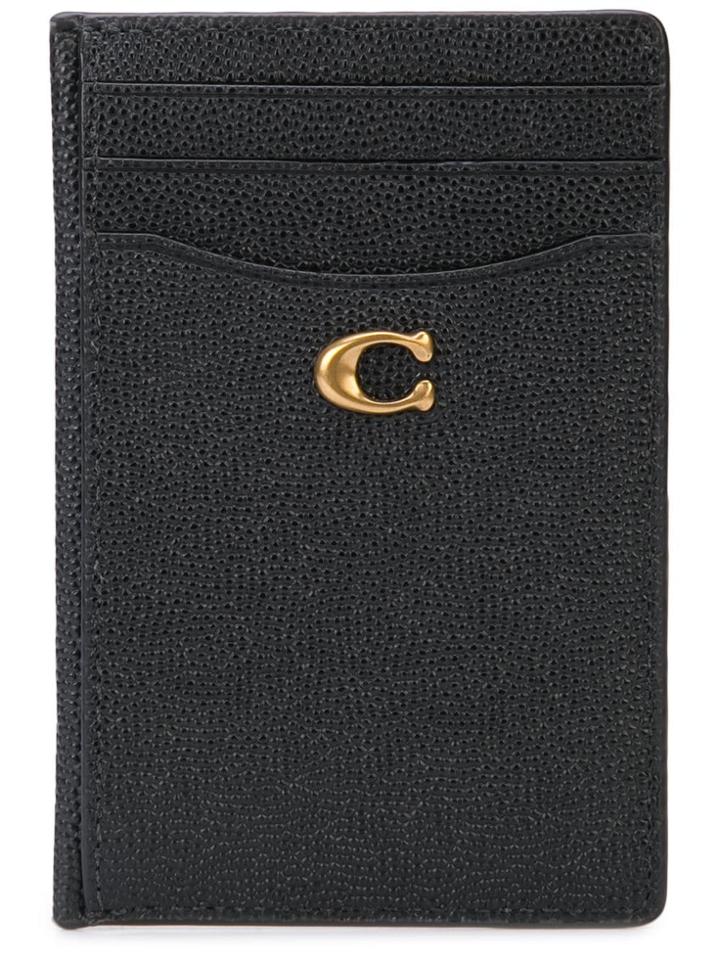 Coach Grained Card Holder - Black