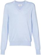 Maison Margiela Elbow-patch Knitted Sweater - Blue