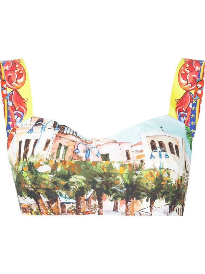 Dolce & Gabbana Carretto Siciliano Print Bralet Top