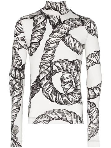 Pronounce Infinity Rope Print Top - White