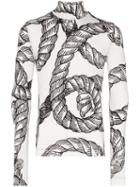 Pronounce Infinity Rope Print Top - White