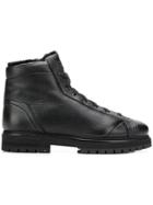 Santoni Lined Lace-up Ankle Boots - Black