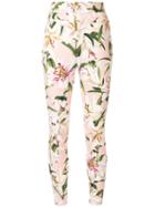 Dolce & Gabbana Lily Print High-waist Trousers - Pink