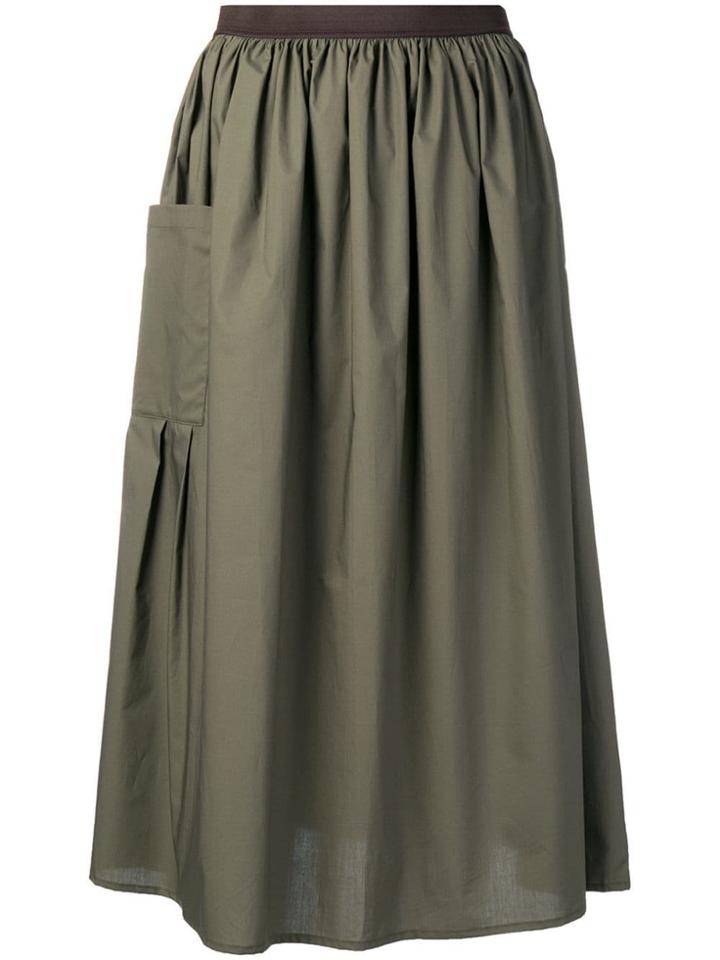 Roberto Collina Gathered A-line Skirt - Green