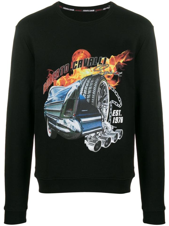 Roberto Cavalli Car Motif Sweatshirt - Black