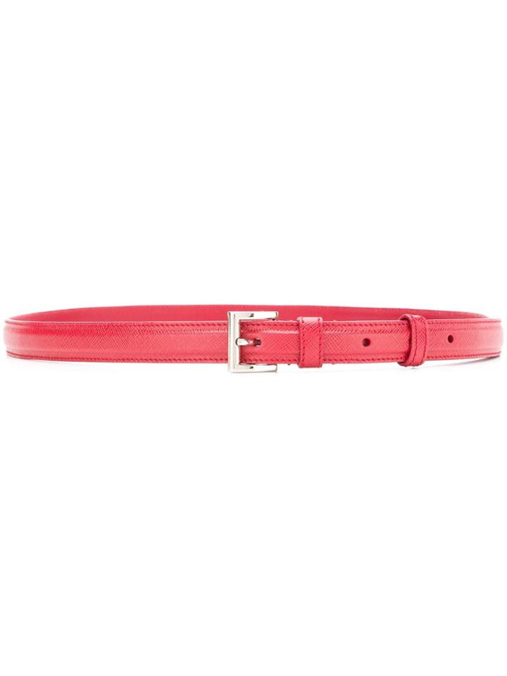 Prada Slim Buckle Belt - Red