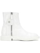 Casadei Zipped Ankle Boots - White
