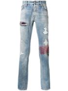 Just Cavalli Distressed Straight Fit Jeans - Blue