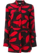 Marni Leaf Print Shirt, Women's, Size: 40, Black, Silk