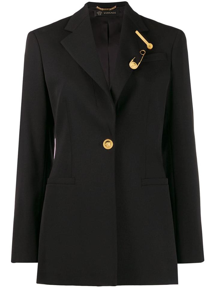Versace Tailored Long-length Blazer - Black