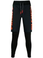 Philipp Plein Layered Fitted Leggings - Blue