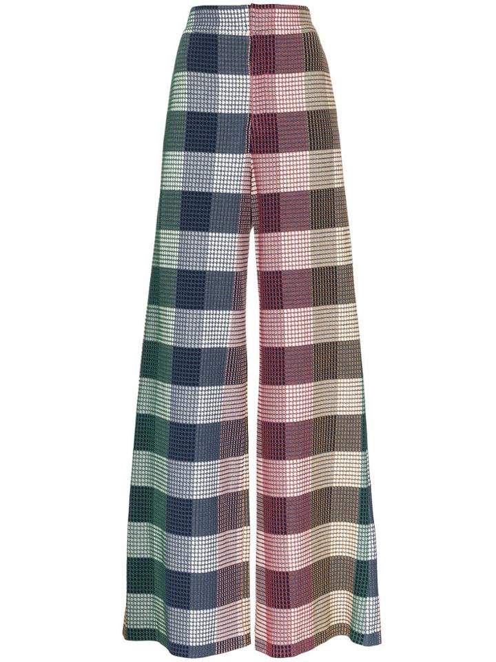 Roland Mouret Delano Wide Leg Check Trousers - Multicoloured