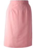 Lanvin Vintage High Waisted Pencil Skirt, Women's, Size: 38, Pink/purple