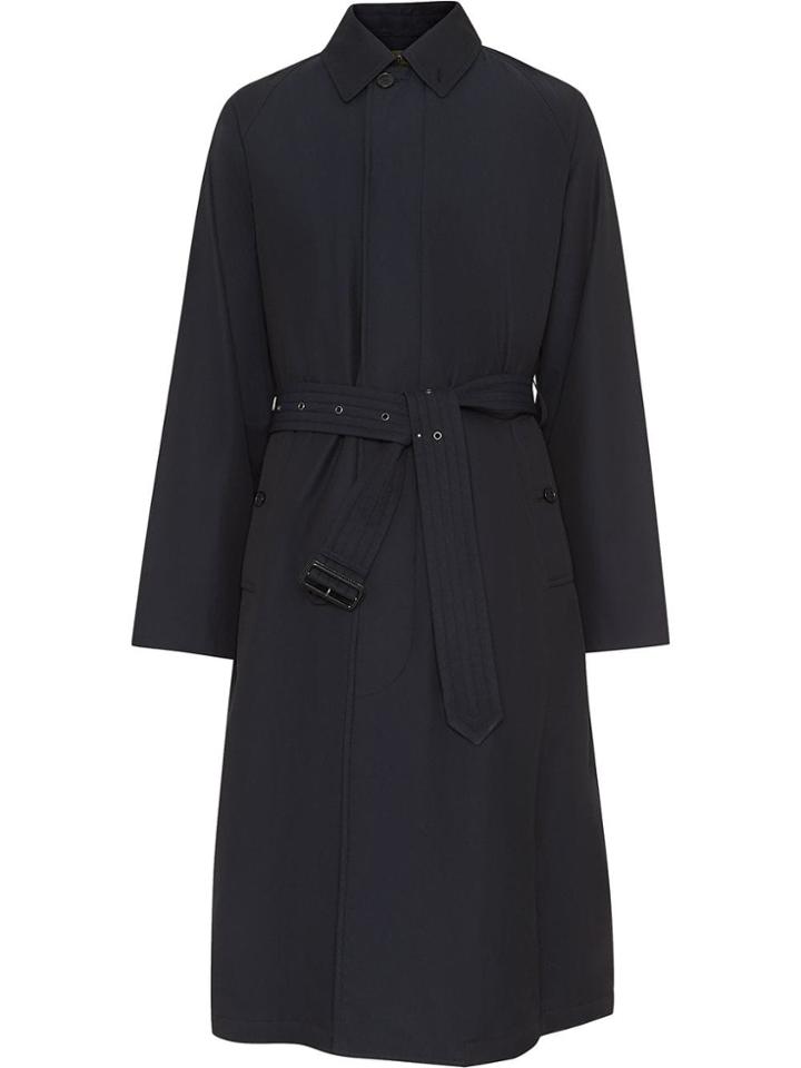 Burberry Quilt-lined Tropical Gabardine Belted Car Coat - Blue